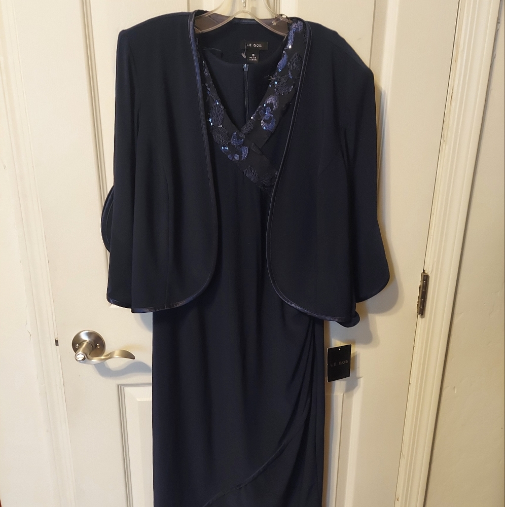 Le Bos Sleeveless Midi Dress W/ Jacket Sz10